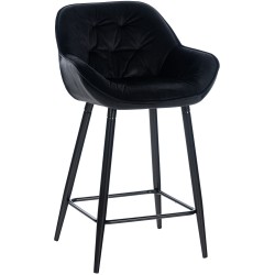 Taburete de bar Gibson 76 en terciopelo negro