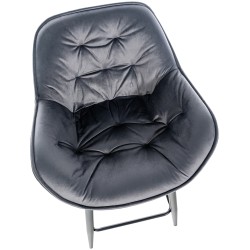 Taburete de bar Gibson 76 en terciopelo gris oscuro