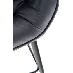 Taburete de bar Gibson 76 en terciopelo gris oscuro