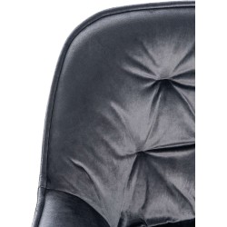 Taburete de bar Gibson 76 en terciopelo gris oscuro