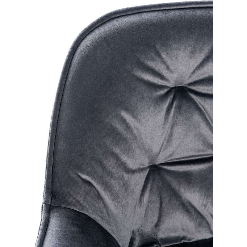 Taburete de bar Gibson 76 en terciopelo gris oscuro