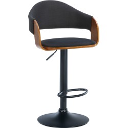 Taburete de bar Nilse en nogal negro/tela negra