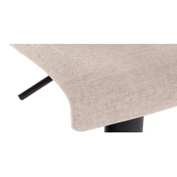 Taburete de bar de tela color crema Branford