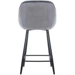 Juego de 2 taburetes de bar Gibson en terciopelo gris oscuro