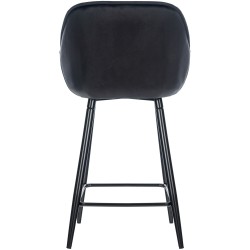 Juego de 2 taburetes de bar Gibson en terciopelo negro