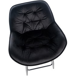 Juego de 2 taburetes de bar Gibson 76 en terciopelo negro