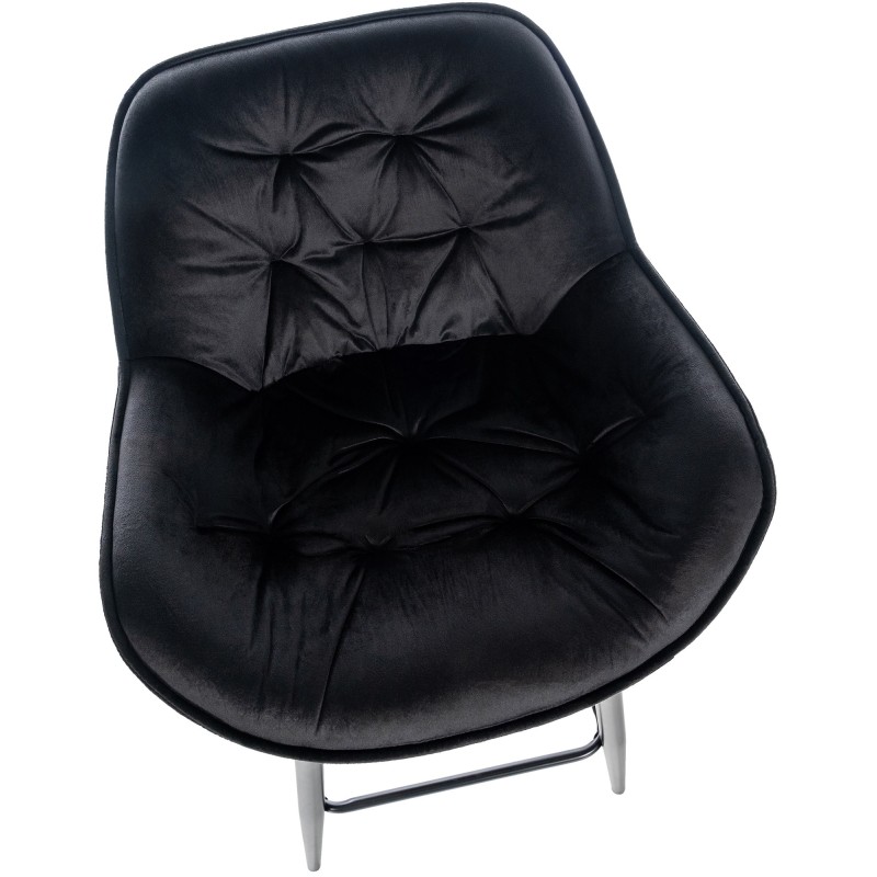 Juego de 2 taburetes de bar Gibson 76 en terciopelo negro