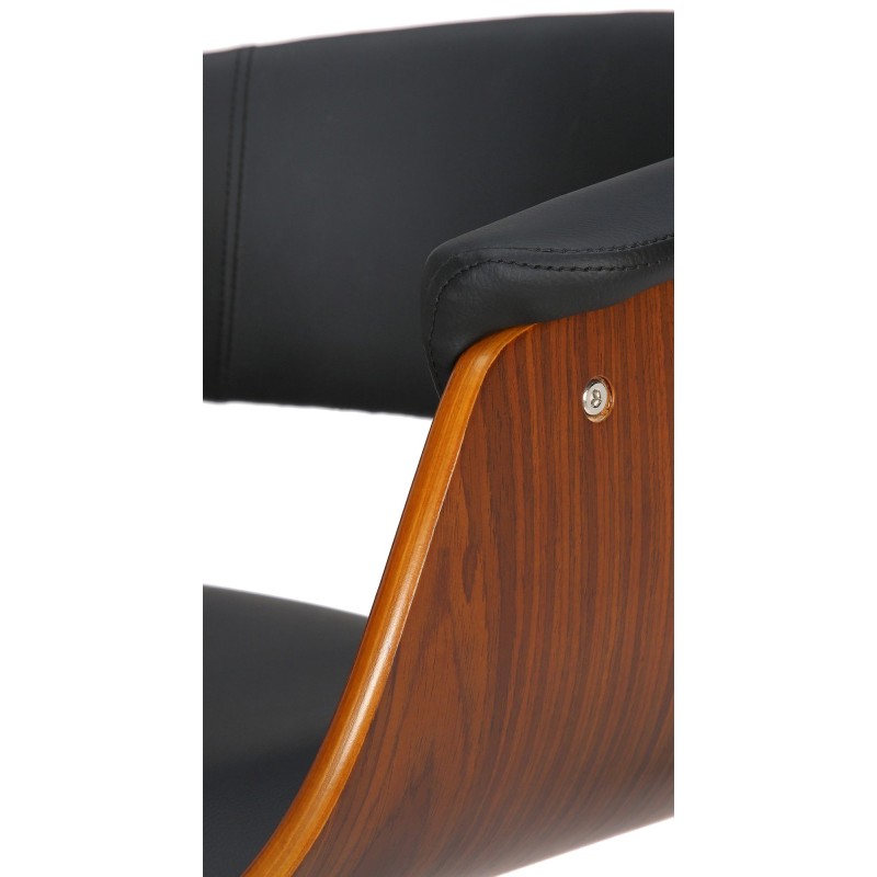 Taburete de bar Vestal de piel sintética color nogal/negro