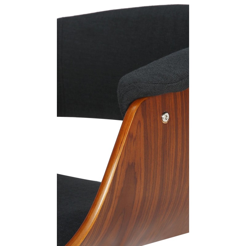 Taburete de bar Vestal en nogal/tela negra