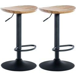 Juego de 2 taburetes de bar Skelde Natura