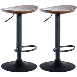 Juego de 2 taburetes de bar Skelde de nogal