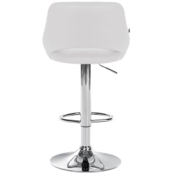 Taburete de bar Milet en piel sintética cromada blanca