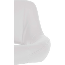 Taburete de bar Milet en piel sintética cromada blanca