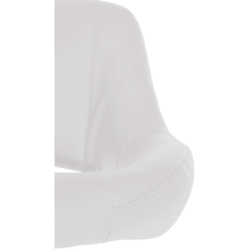 Taburete de bar Milet en piel sintética cromada blanca