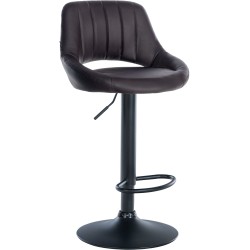Taburete de bar Milet en piel sintética negra y marrón