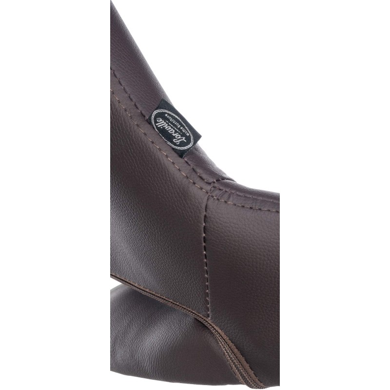 Taburete de bar Milet en piel sintética negra y marrón