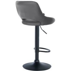 Taburete de bar Milet en piel sintética negra y gris