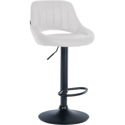Taburete de bar Milet en piel sintética blanca y negra