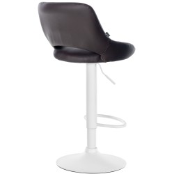 Taburete de bar Milet en piel sintética blanca y marrón