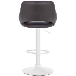 Taburete de bar Milet en piel sintética blanca y marrón