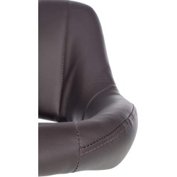 Taburete de bar Milet en piel sintética blanca y marrón