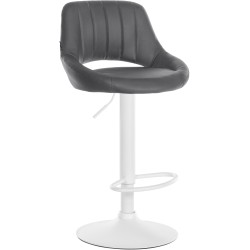 Taburete de bar Milet en piel sintética blanca y gris