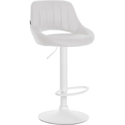 Taburete de bar Milet en piel sintética blanca