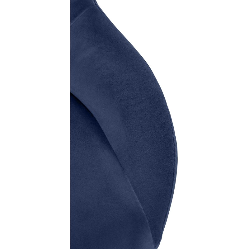 Taburete de bar cromado de terciopelo azul Milet