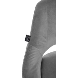 Taburete de bar Milet en terciopelo gris oscuro cromado Taburete de bar Milet en terciopelo gris oscuro cromado