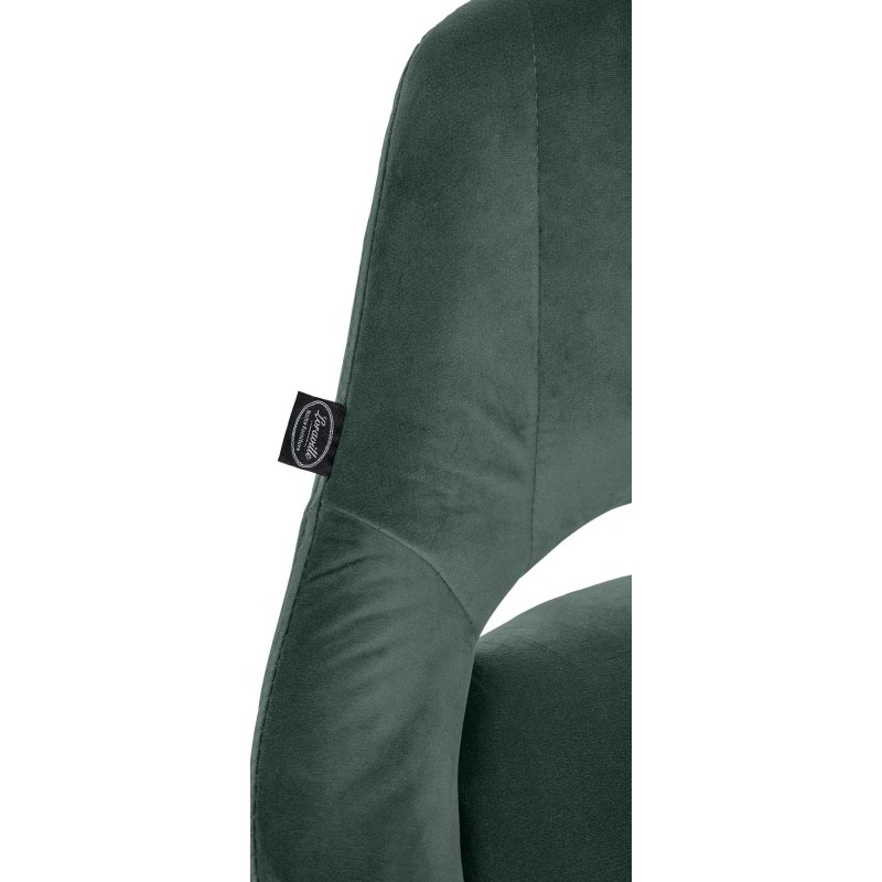 Taburete de bar cromado de terciopelo verde Milet