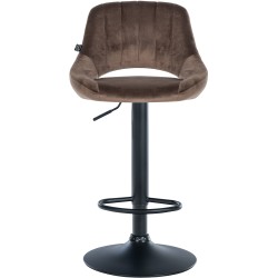 Taburete de bar Milet en terciopelo negro y marrón Taburete de bar Milet en terciopelo negro y marrón