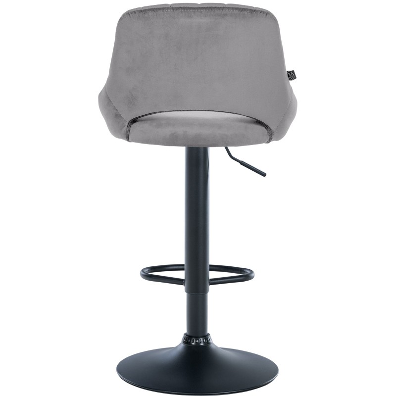 Taburete de bar Milet en terciopelo negro y gris oscuro