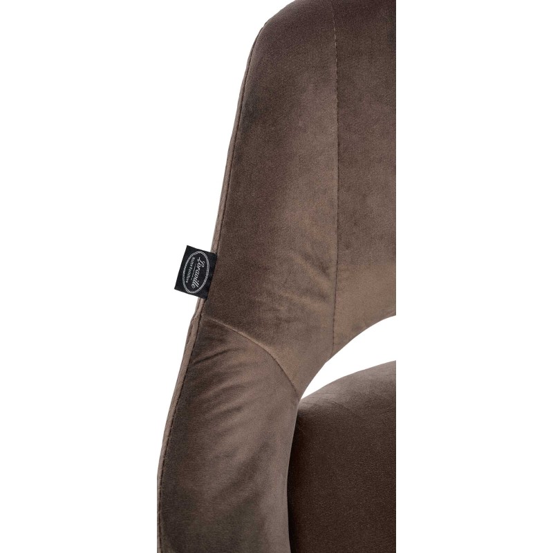 Taburete de bar Milet en terciopelo blanco y marrón