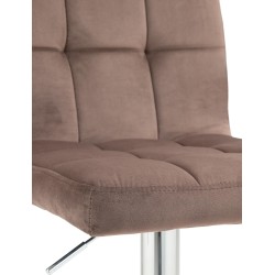 Taburete de bar Perú en terciopelo cromado marrón