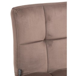 Taburete de bar Perú en terciopelo cromado marrón