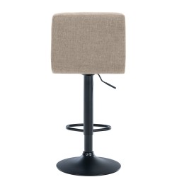 Taburete de bar Calma en tela negra y crema