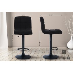 Taburete de bar Calma en tela negra