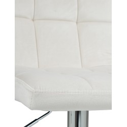 Taburete de bar de terciopelo cromado color crema Perú