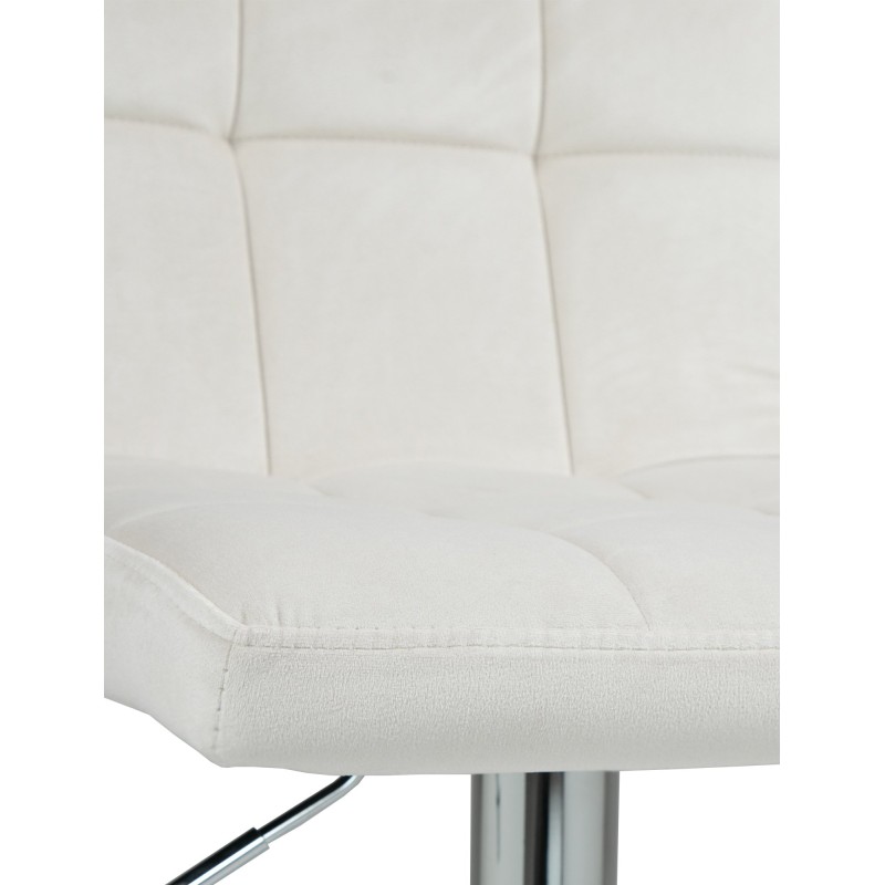 Taburete de bar de terciopelo cromado color crema Perú