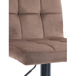 Taburete de bar Perú en terciopelo negro y marrón