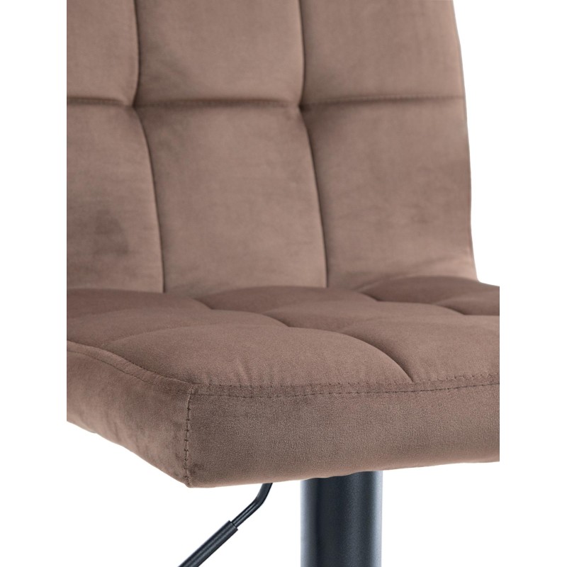 Taburete de bar Perú en terciopelo negro y marrón