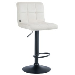 Taburete de bar Perú en terciopelo negro y crema