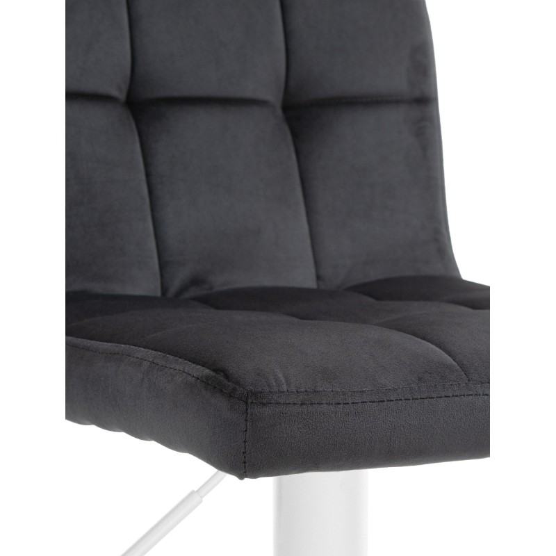 Taburete de bar Perú en terciopelo blanco y negro