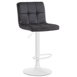 Taburete de bar Perú en terciopelo blanco y negro