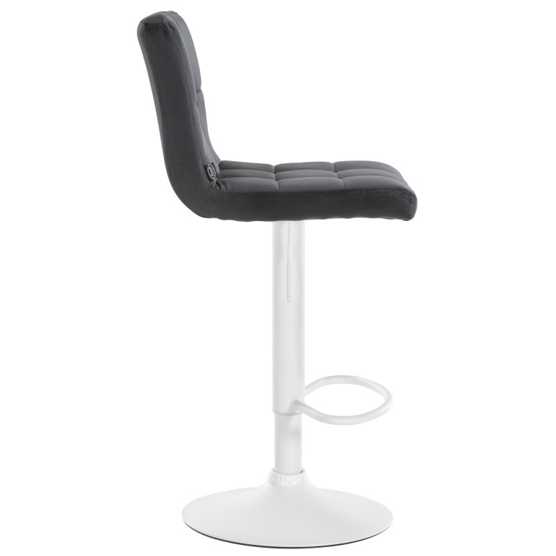 Taburete de bar Perú en terciopelo blanco y negro