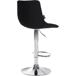 Taburete de bar Jerry en piel sintética cromada negra