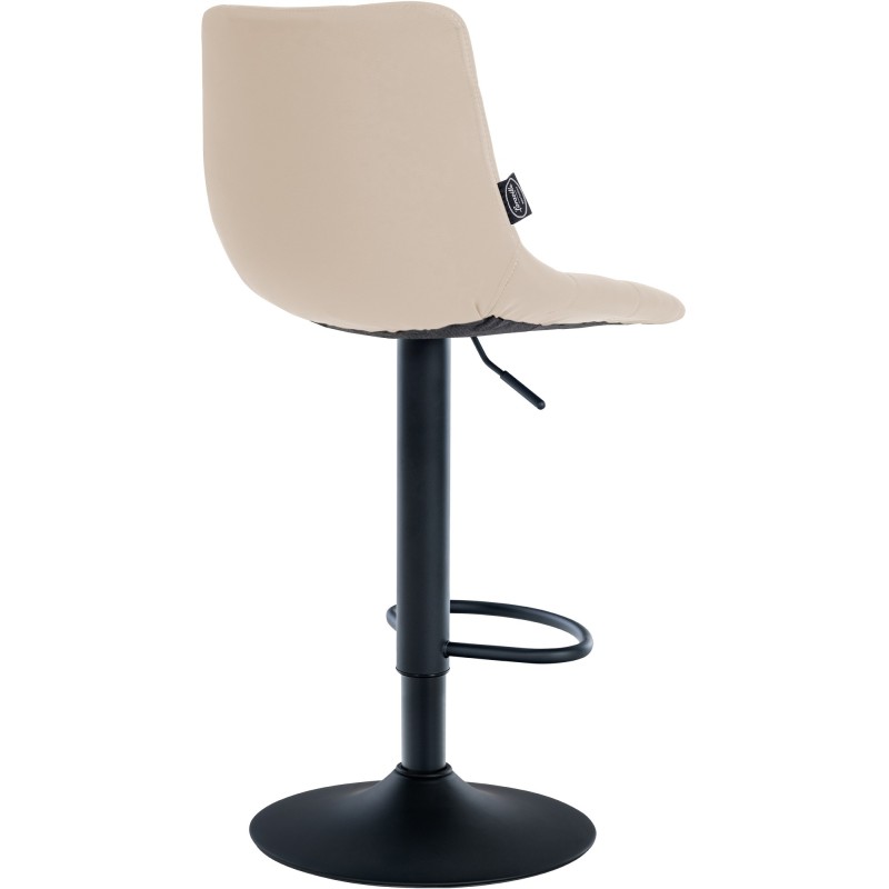 Taburete de bar Jerry en piel sintética color negro y crema