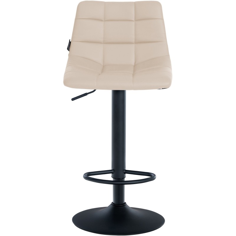 Taburete de bar Jerry en piel sintética color negro y crema