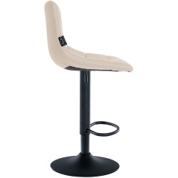 Taburete de bar Jerry en piel sintética color negro y crema