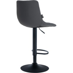 Taburete de bar Jerry en piel sintética negra y gris